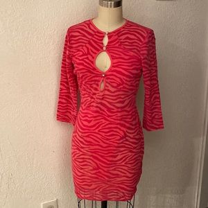 PLT Zebra cut out dress